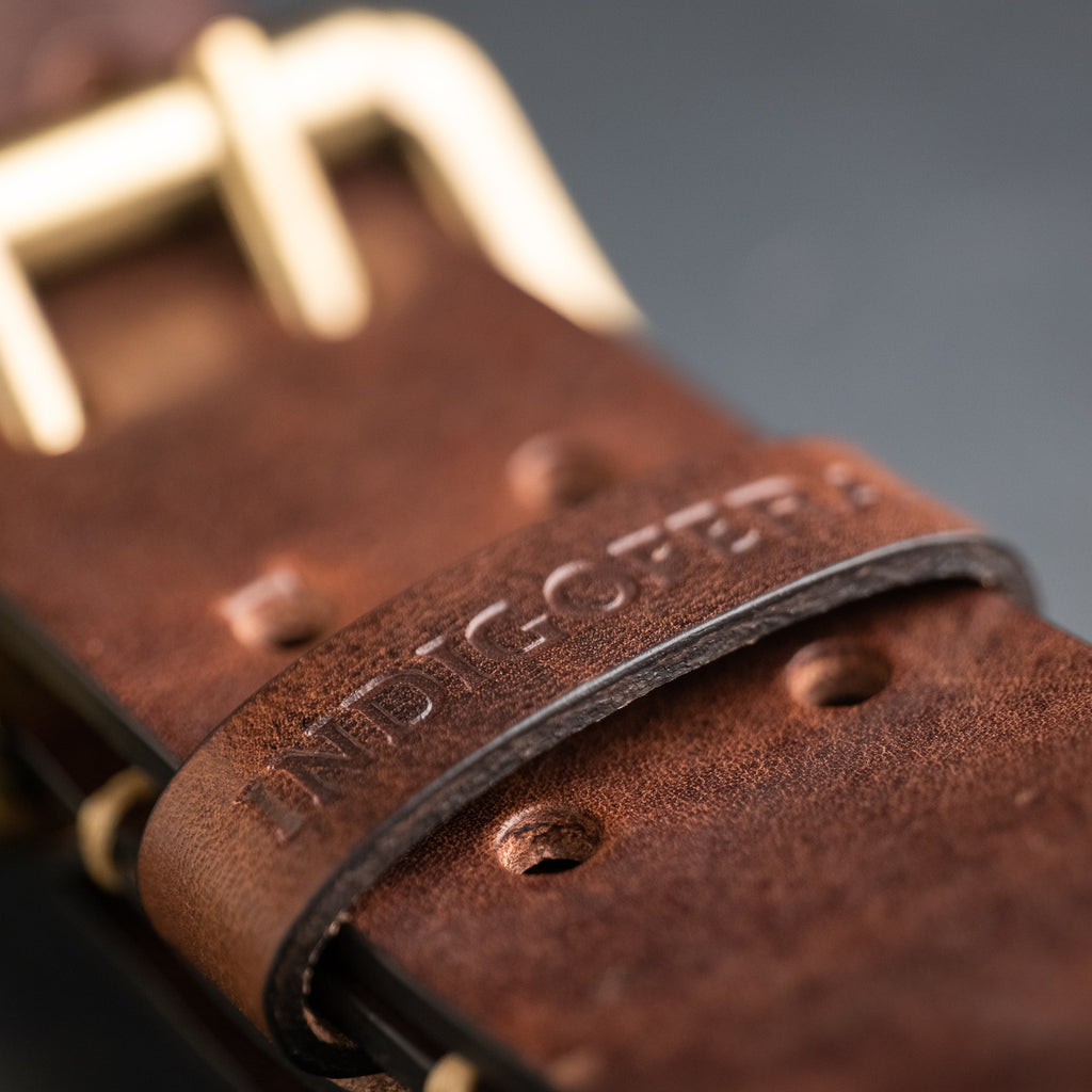 Indigofera Danko 2-Prong Heel Bar Belt - Dark Brown