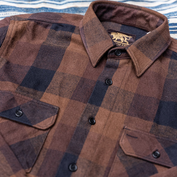 Indigofera Norris Flannel Shirt – Black / Dark Brown