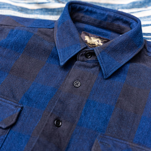 Indigofera Norris Flannel Shirt – Black / Indigo