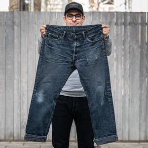 Iron Heart 634s 21oz Black Overdyed Selvedge Jeans - Classic Straight / IH-634S-B