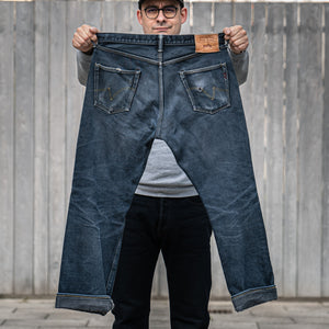 Iron Heart 634s 21oz Black Overdyed Selvedge Jeans - Classic Straight / IH-634S-B