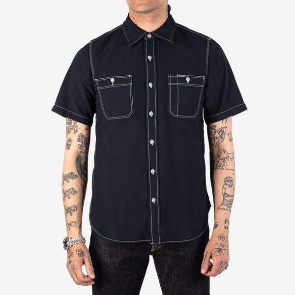 Iron Heart 5,5oz Indigo Chambray Work Shirt – Black Overdyed