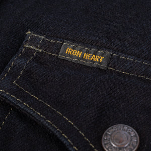Iron Heart 18oz Vintage Selvedge Denim CPO Shirt – Black Sulphur Overdyed / IHSH-293-OD