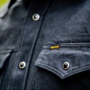 Iron Heart 'Johnny Cash III' 12oz Selvedge Denim Western Shirt - IHSH-218-BLK