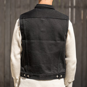 Iron Heart 21oz Non-Fade ‘Sonny’ Denim Type III Vest – Superblack / IH-9526V