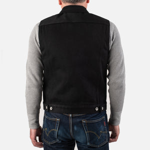 Iron Heart 21oz Non-Fade ‘Sonny’ Denim Type III Vest – Superblack / IH-9526V