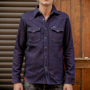 Iron Heart 14oz Kersey Western Shirt – Indigo Dyed / IHSH-208