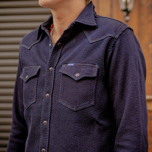 Iron Heart 14oz Kersey Western Shirt – Indigo Dyed / IHSH-208