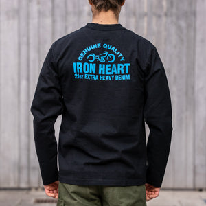 Iron Heart “Motorcycle Logo” 7,5oz Loopwheel Longsleeve – IHTL-2302 / Black