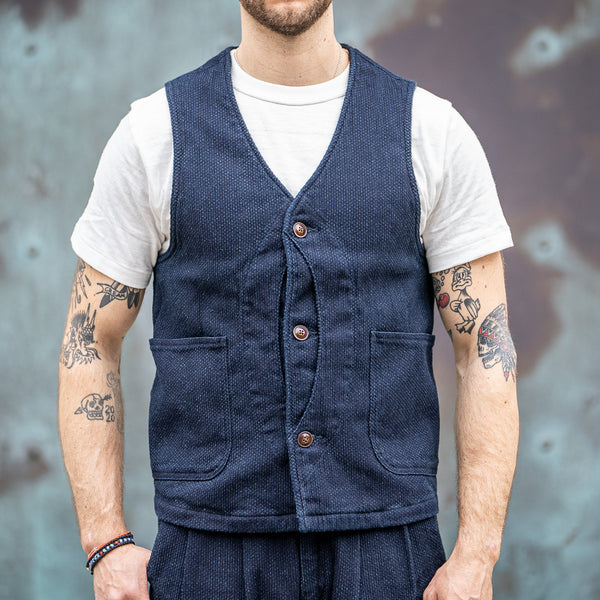 Japan Blue 11oz Indigo Sashiko Hunting Vest