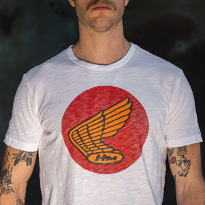 Johnson Motors "1960s HM Gold Wing" T-Shirt - Optic White