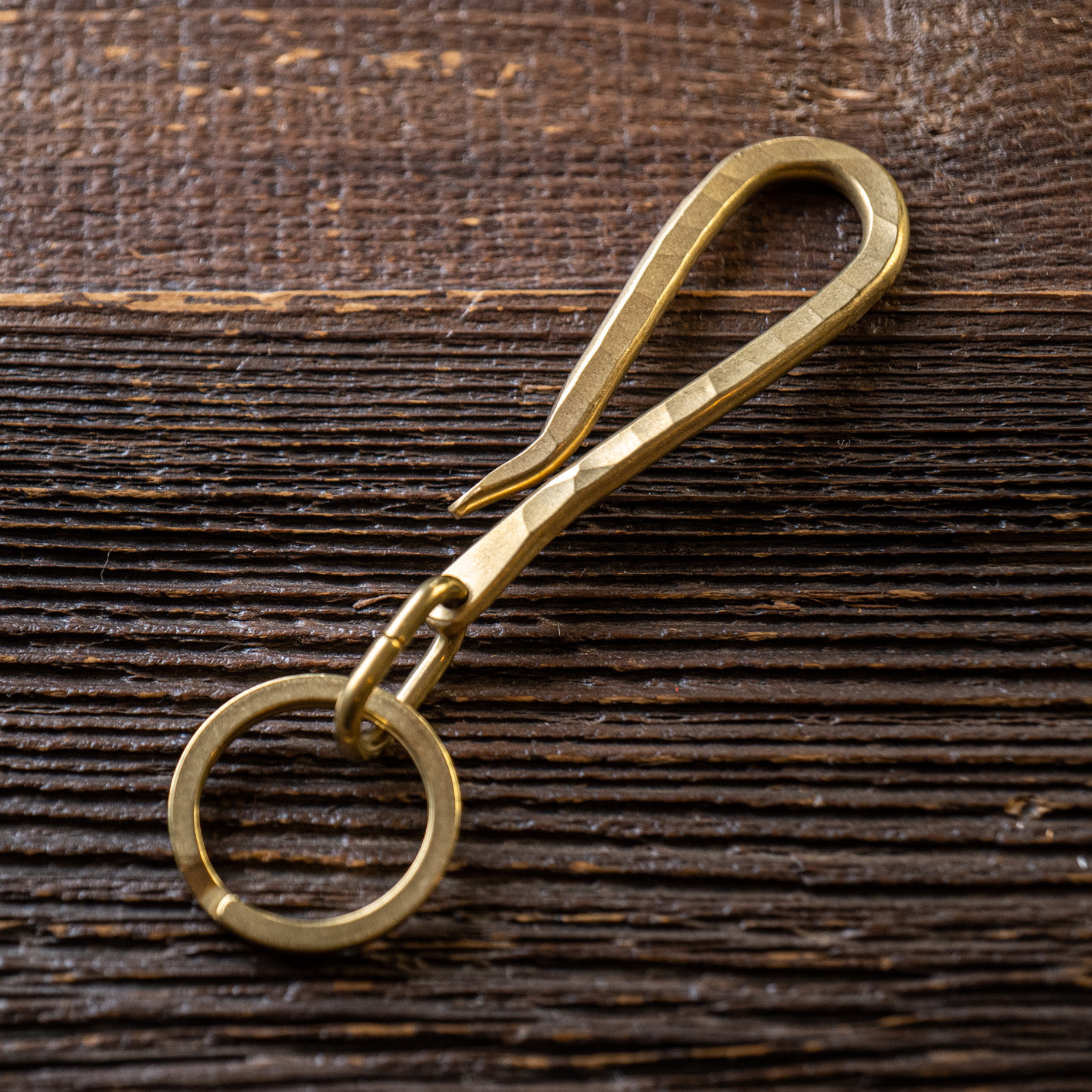 Key ring and pocket hook, Japanese made - brass, matte nickel, Black