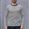 Merz b. Schwanen 2M18 7,9oz Breton Stripe Longsleeve – Charcoal