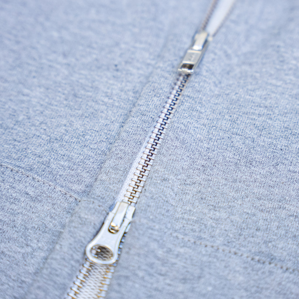 Merz b. Schwanen 14,8oz Heavyweight Loopwheeled Zip Hoodie – Grey Melange