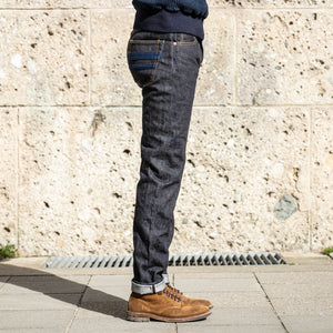 Momotaro 0306-SA 18oz Slim Tapered Jeans – Sashiko GTB Stripes