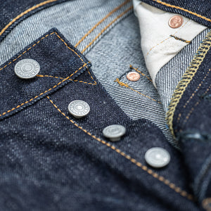 Momotaro 0306-SA 18oz Slim Tapered Jeans – Sashiko GTB Stripes