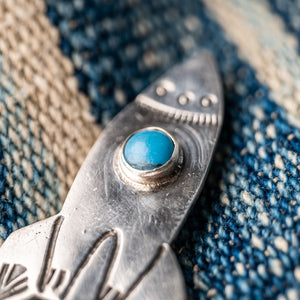 Munqa ROCKET Newtive Turquoise Badge – 925 Sterling Silver