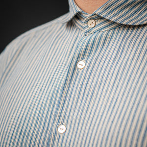 Orgueil OR-5002B Windsor Collar Shirt - Indigo Striped