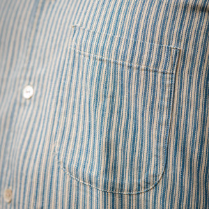 Orgueil OR-5002B Windsor Collar Shirt - Indigo Striped