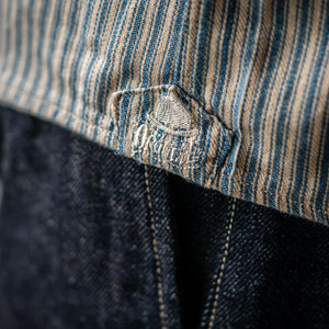 Orgueil OR-5002B Windsor Collar Shirt - Indigo Striped