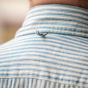 Orgueil OR-5002B Windsor Collar Shirt - Indigo Striped