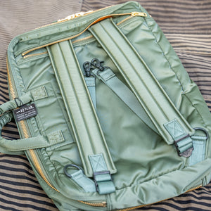 Porter Yoshida Tanker 3-Way Briefcase / Backpack (Business Class) – Sage Green