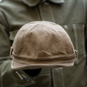 Samurai 15oz Heavy Selvedge Chino Cloth Work Cap - Khaki