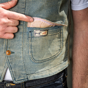 Scarti Lab Indigo Dobby Waist Coat – Old West Wash