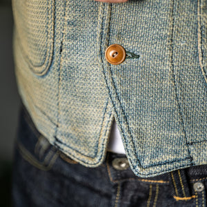 Scarti Lab Indigo Dobby Waist Coat – Old West Wash