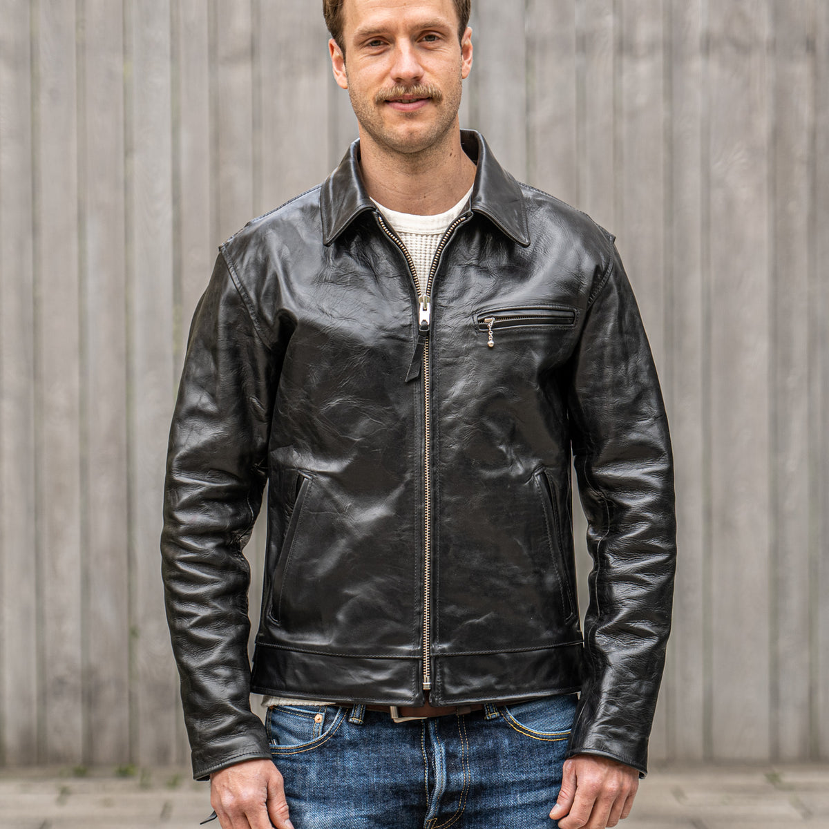 Simmons Bilt “Liberator” Leather Jacket – Black Clayton Monza Horsehid