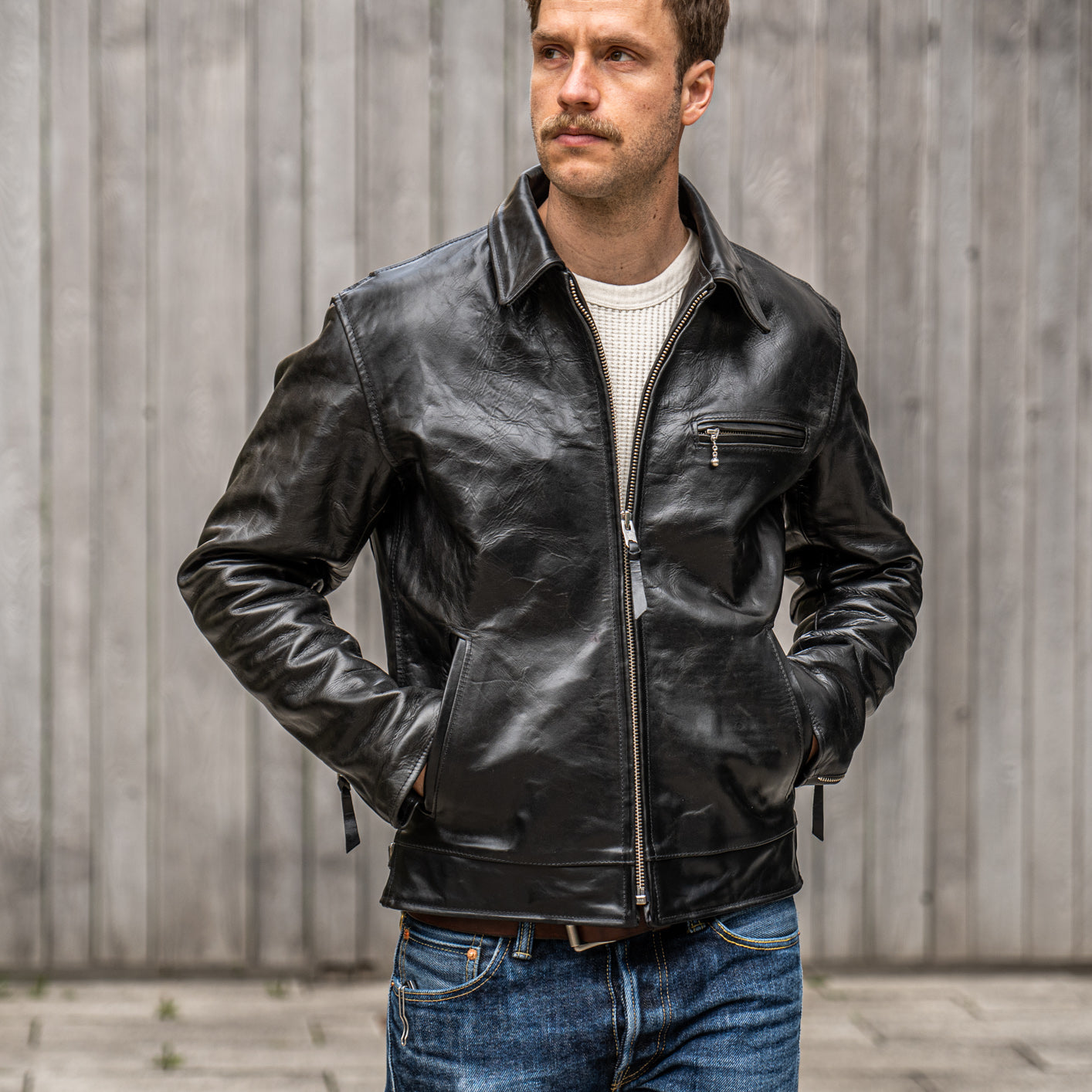 Alexander McQueen harness-detail Leather Denim Jacket - Farfetch