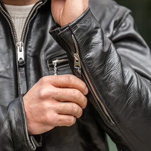 Simmons Bilt “Liberator” Leather Jacket – Black Clayton Monza Horsehide