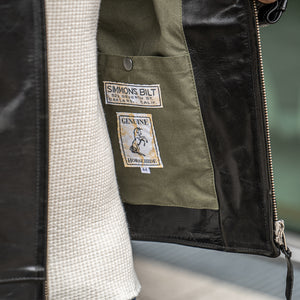 Simmons Bilt “Liberator” Leather Jacket – Black Clayton Monza Horsehide