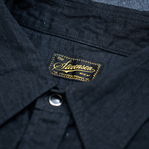 Stevenson Overall Co. 6,5oz Cody Western Denim Shirt – Black
