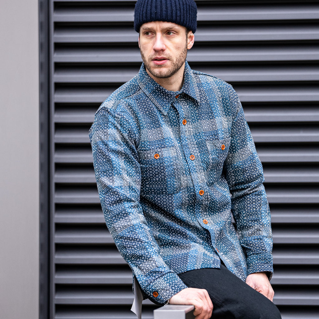 Studio D’Artisan "Noragi" Sashiko Shirt – 5651 Blue