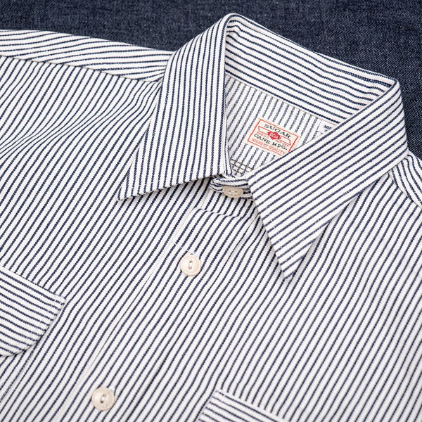 Sugar Cane Hickory Stripe Work Shirt – Off-White
