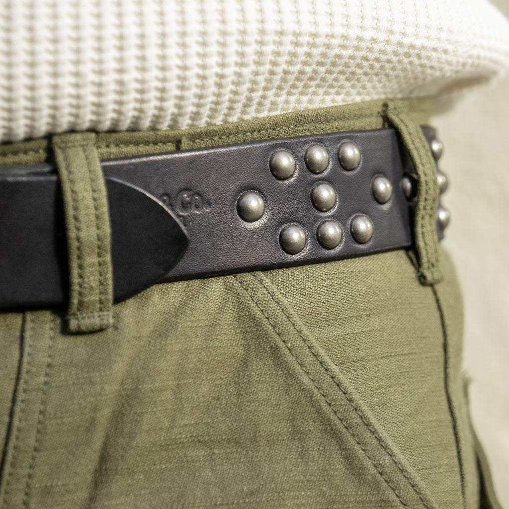 Sugar Cane Studded Belt - Black