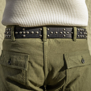 Sugar Cane Studded Belt - Black