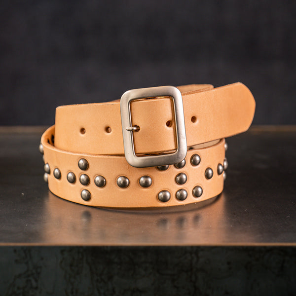 Sugar Cane Studded Belt - Natural