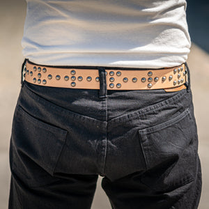 Sugar Cane Studded Belt - Natural