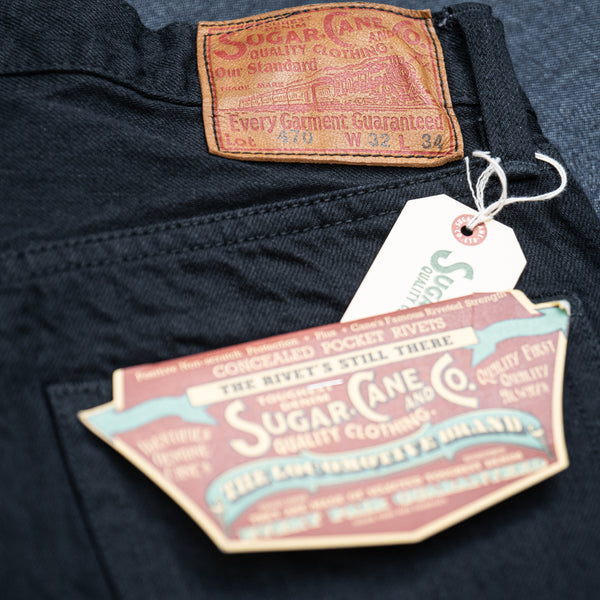 Sugar Cane 13oz Black Selvedge Type III Jeans - Slim Fit