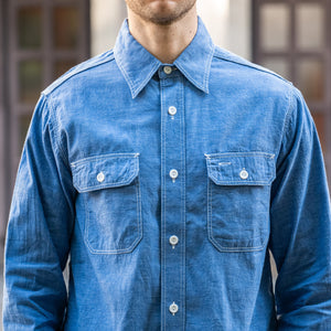 Sugar Cane Vat Dye Chambray Work Shirt – Blue