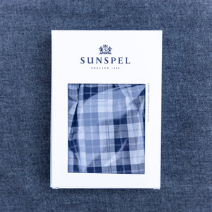 Sunspel Woven Boxer Shorts – Blue Check