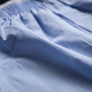 Sunspel Woven Boxer Short – Light Blue Micro Gingham