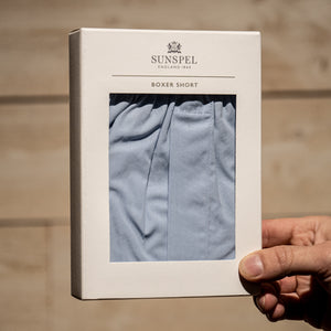 Sunspel Woven Boxer Short – Plain Blue