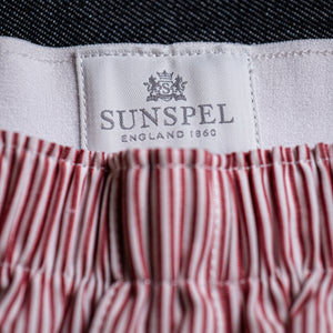 Sunspel Woven Boxer Short – Red Pinstripe