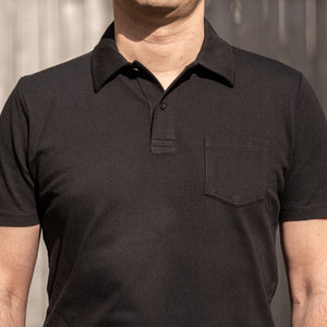 Sunspel Riviera Polo Shirt - Black