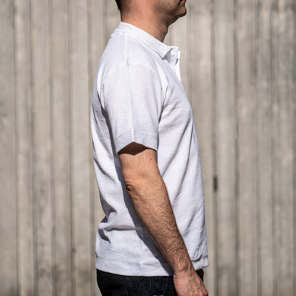 Sunspel Terry Towelling Polo Shirt - White