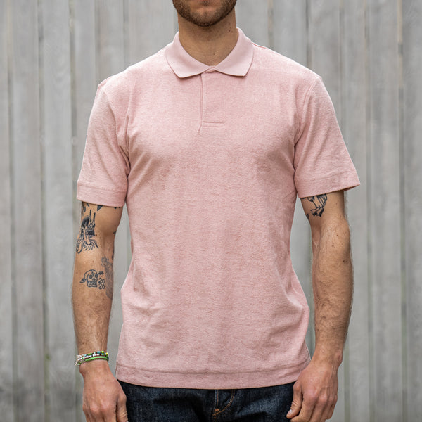 Sunspel Terry Towelling Polo Shirt – Shell Pink