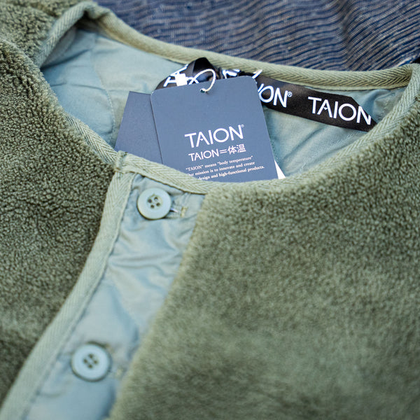 Taion Military Reversible Crew Neck Down Jacket – Olive / Olive